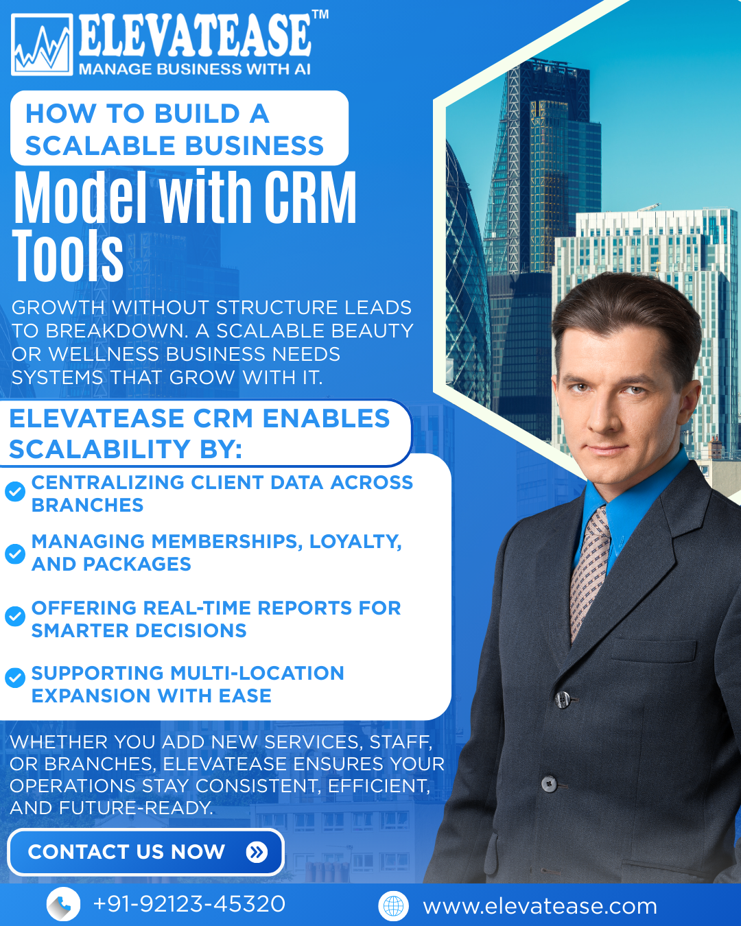 A business growth dashboard showing increasing revenue trends, high client retention rates, and automated marketing performance.